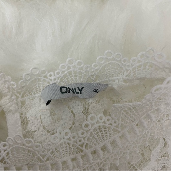 ONLY White Lace High Neck Dress Size 40/Large - Picture 7 of 10